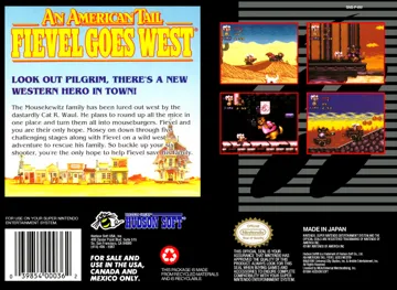 American Tail, An - Fievel Goes West (USA) box cover back